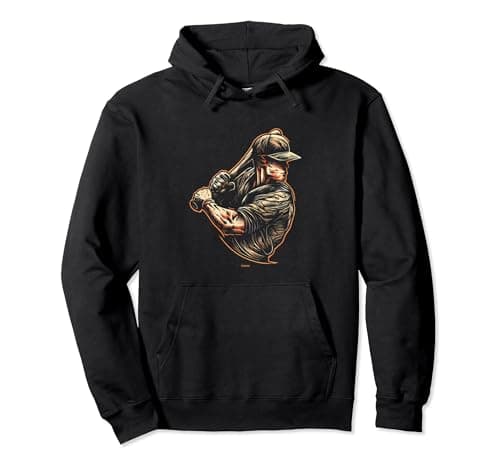 Image of BASEBALL BATTER WITH CAP WAITING TO HIT A HOME RUN Pullover Hoodie