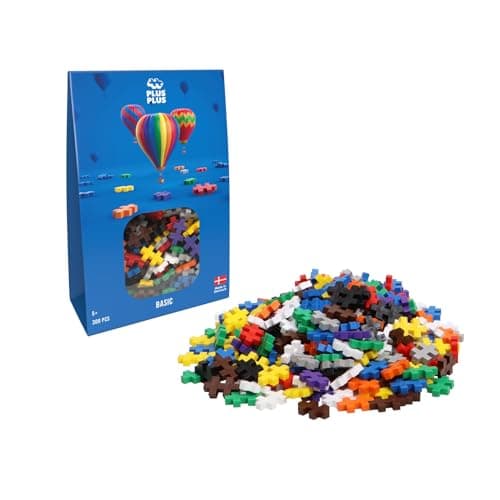 Image of Plus Plus Building Blocks Toy - 300 pc Kids Construction Toys, Creative Learning Resources and STEM Play for Home and Travel - Girls and Boys Toys Age 5 Plus - Basic 300 Pieces