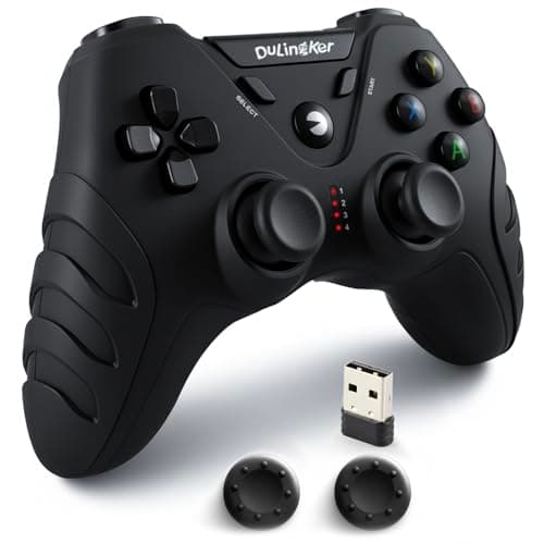 Image of DuLingKer Wireless PC Controller, PS3 Gamepad with Dual Vibration, 2.4G Wireless, Compatible with PC Windows 11/10/8/7, PS3, Android Smart TV, TV Box, Steam, Raspberry Pi