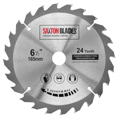 Image of Saxton TCT Circular Wood Saw Blade 165mm x 20mm (16mm Ring) x 24 Teeth Compatible with Bosch Makita etc