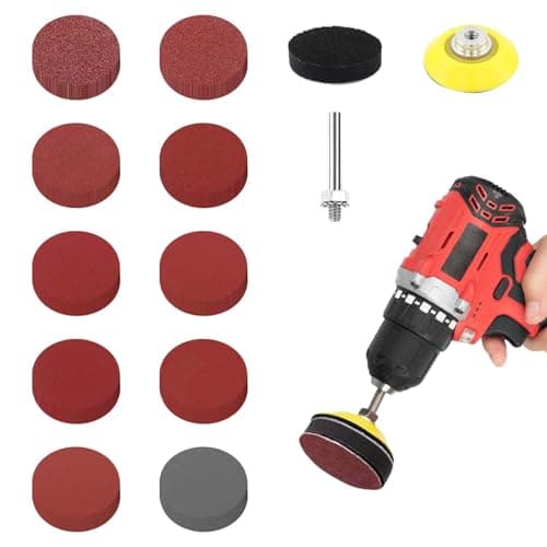 Image of 100Pcs Sanding Discs, 2 Inch Sanding Pads with 1/4" Drill Sanding Attachment Hook and Loop Backing Pad 80 100 180 240 600 800 1000 1200 2000 3000 Grit Sandpapers for Angle Grinder Rotary Tools