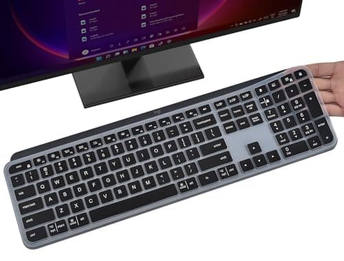 Image of Keyboard Cover Skin for Logitech MX Keys S & MX Keys Advanced Illuminated Wireless Keyboard, Logitech Craft Advanced Wireless Keyboard Protector, (Not Fit MX Keys S for Mac), Black