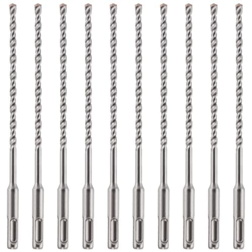 Image of 10 Pack Of - 7mm x 210mm Long SDS Plus Hammer Drill Bits, Professional Tungsten Carbide Tipped Masonry Drill Bit For Brick, Concrete, Stone, Granite. 7mm SDS Drill Bit