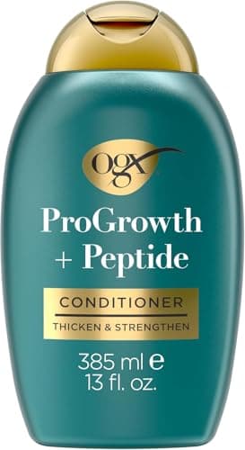 Image of OGX ProGrowth + Peptide Conditioner, Thickening Conditioner Moisturises, Reinforces and Strengthens Hair to Reduce Hair Fall Due to Breakage, 385ml