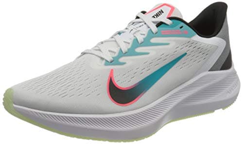 Image of Nike Zoom Winflo 7, Men's Running Running Shoe, Summit White/Black-Flash Crimson, 7.5 UK (42 EU)