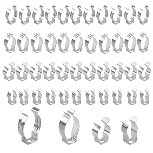 Image of 48 Pcs Spring Terry Clips for Hanging Tools, Wall Mounted Tool Clip Storage, Assorted Various Size Tool Holder Wall Clips Heavy/Light Dut for Shed Garage Brooms Pipes Rakes DIY Various Sizes