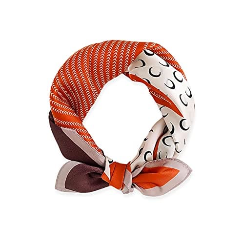 Image of LumiSyne Fashion Silk Scarves Women Moon Pattern Square Scarf Soft Satin Kerchief Business Leisure Style Neck Scarf Clothing Decoration Warm Scarf Spring Autumn