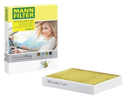 Image of MANN-FILTER FreciousPlus Biofunctional Pollen Filter for Cars, FP 2847/1, Paper, 21.9 x 27.8 x 4.1 cm, 0.28 kg, Replacement Parts