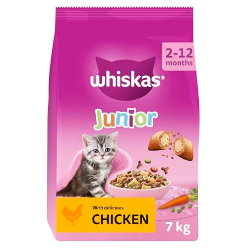 Image of Whiskas Junior Chicken 7 kg Bag, Kitten Cat Dry Food - Pack May Vary