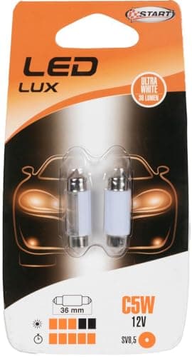 Image of START 8 LED C10W 12V 10W Pack of 2 Festoon Car Bulbs