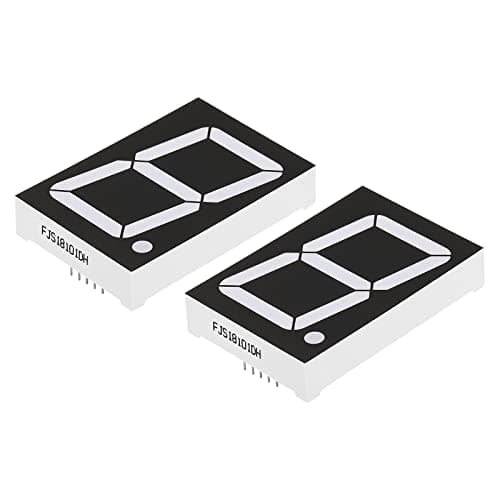 Image of PATIKIL LED Display Digital Tube, 2 Pack 7 Segment 10 Pin 1 Bit 1.5"x2.2"x0.4" Common Anode 5.4V LED Display Module for Electronic Driver Board, Red