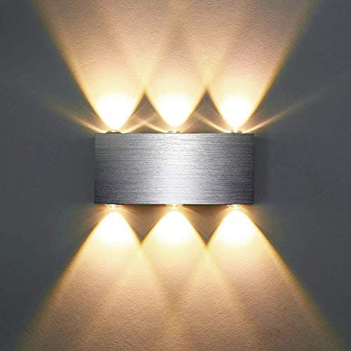 Image of Lightess Led Wall Light Indoor Living Room Up Down Wall Light Silver Brushed Aluminum Wall Light for Bedroom Restaurant Hotel Stair Corridor Hallway Wall Lighting Fixture - 3200k Warm White