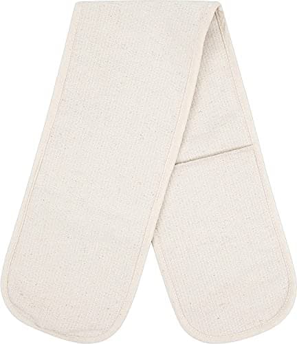 Image of 100% Cotton Professional Double Oven Glove Chef Catering Home Kitchen Cooks Restaurant Double Oven Cooking Gloves Heat Resistant Pot Holder Mitt 7" x 30" (17x76cm) by Alanna Jones
