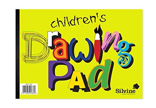 Image of Silvine A4 Children's Value Drawing Pad. 20 Sheets of 80gsm Bulky Drawing Paper (210 x 297mm), Green, 420