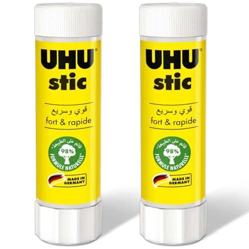 Image of UHU Stic Glue Stick - Strong and Fast, Solvent Free Adhesive - Clear Application - 40g - Pack of 2