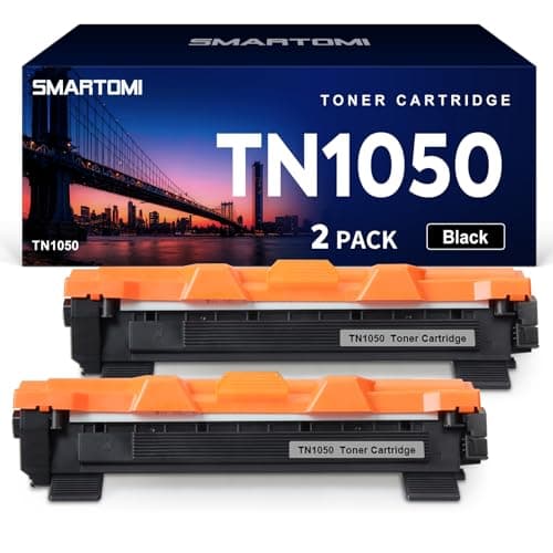 Image of SMARTOMI 2PK TN1050 Compatible Black Toner Cartridges Brother TN1050 for used with Brother HL-1110 HL-1112 HL-1212 HL-1210 DCP-1510 DCP-1610 DCP-1612 DCP-1512 MFC-1810 MFC-1910 Series Printers