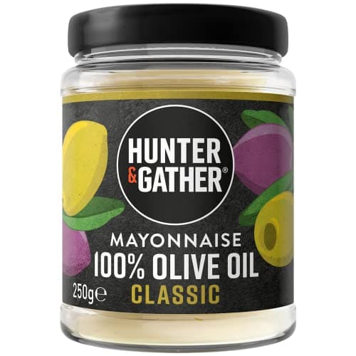 Image of Hunter & Gather Olive Oil Mayonnaise 250g | Made with Olive Oil & British Free Range Egg Yolk | Paleo, Keto, Sugar and Gluten Free