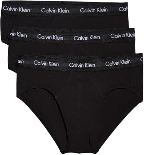 Image of Calvin Klein Men's Hip Briefs, Black W. Black Wb, L