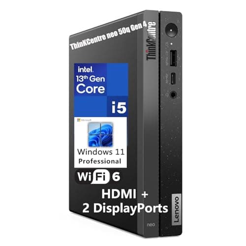 Image of Lenovo ThinKCentre neo 50q Gen 4 Tiny 1L Business Mini Desktop Computer, 13th Gen Intel 8-Core i5-13420H (Beat i7-1355U), 16GB DDR4 RAM, 1TB PCIe SSD, 2 DisplayPorts, WiFi 6, Win 11 Pro, Vent-Hear