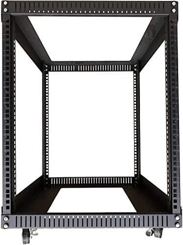 Image of TECHTOO Server Rack 12U Standing Open Frame Rack with 4 Wheels 4 Posts 19Inch Server Equipment Rack Heavy Duty Cold Rolled Steel for Network Servers & AV Gear (12U)