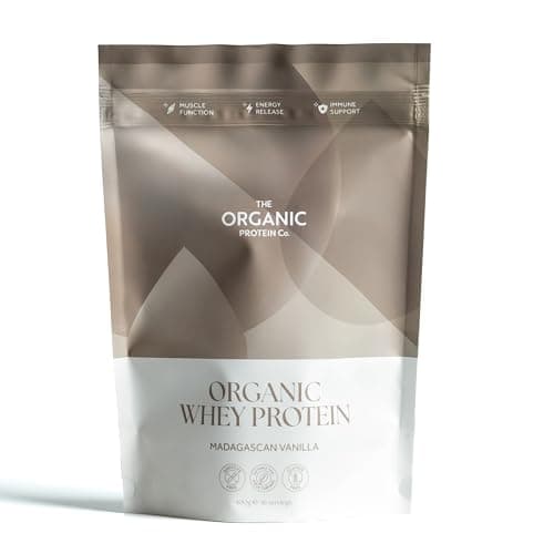 Image of The Organic Protein Co. - Madagascan Vanilla Organic Whey Protein Powder - No Additives, UPFs or Emulsifiers - Clean, Undenatured & Bioactive - Grass Fed, Vegetarian & Gluten Free - 400g