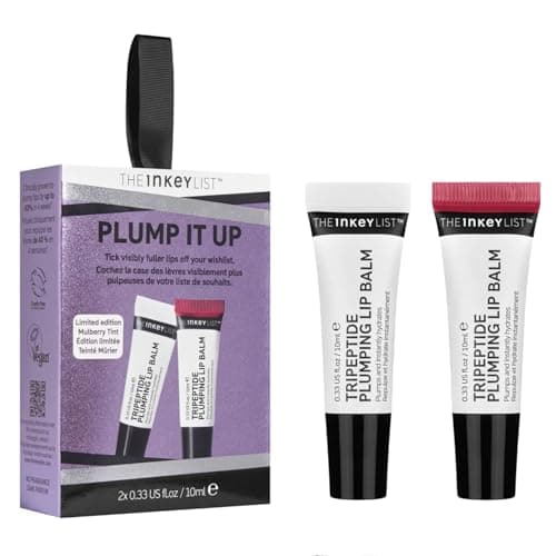 Image of The INKEY List Plump It Up 20ml, Tripeptide Lip Balm Duo Set, Clinically Proven Plumping Tinted Lip Care, Hydrates Dry Cracked Lips, Vegan & Cruelty Free