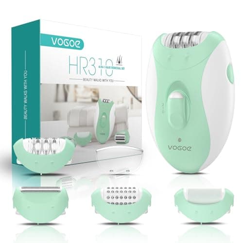 Image of VOGOE Epilator for Women, 4-in-1 Epilators Hair Removal with 2 Speeds, Rechargeable & Cordless Razor Epilator, 21 Tweezers Covered, Electric Hair Remover for Face Legs Arms Armpit Bikini, Green