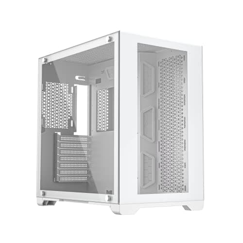 Image of iONZ KZ-Z - PC Gaming Case, ATX Mid Tower - Dual Chamber Dynamic Advanced Series, White Tempered Glass (Case only)