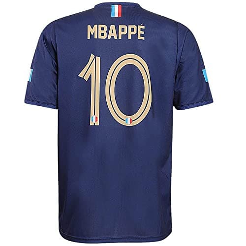 Image of France Football Jersey Mbappe Home 2022-2024 - Child and Adult, blue, 152