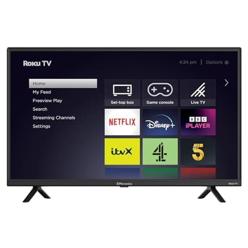 Image of EMtronics EM32ROK Roku Smart TV 32" Inch HD Ready 720p with Netflix, Disney+, BBC, Freeview Play, Dolby Audio, Mobile Control and 3 x HDMI, USB - Black (2024 Model)