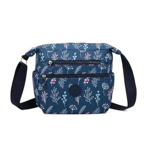 Image of YDezire Floral Cross body Shoulder Bag, Nylon Crossbody Bag with Adjustable Shoulder Strap, Side Pockets, Lightweight Waterproof Handbags for Women, Travel Handbags (Little Wild Flowers)