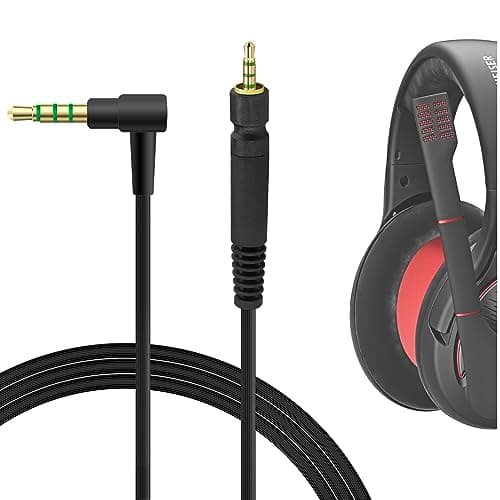 Image of GEEKRIA Audio Cable Compatible with Sennheiser Game One, Game Zero, PC 373D, GSP 350, GSP 500, GSP 600 Headsets, 2.5mm AUX Gaming Headset Replacement Stereo Cord (5.6ft/1.7m)