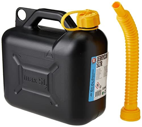 Image of ED-CO Jerry Can Plastic Black Petrol Can Diesel Fuel Oil Canister With Pouring Spout, Plastic, Black (5L)