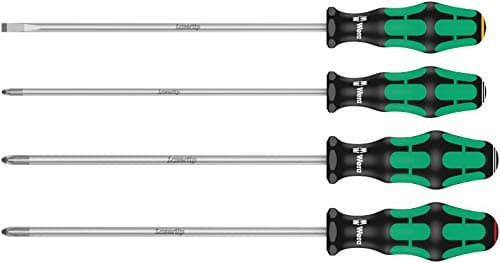 Image of Wera 335/350/355/4 Kraftform Plus Lasertip Screwdriver set, PH/PZ/SL, 4pc, 05347736002