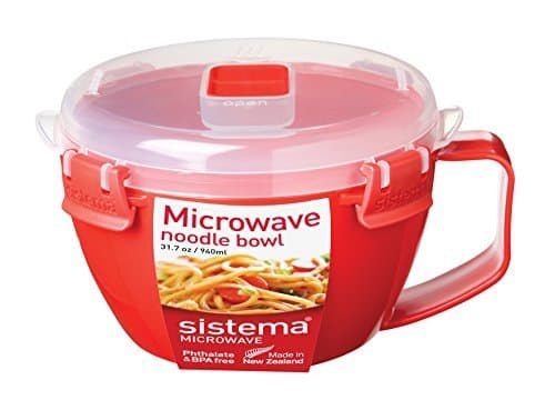 Image of Sistema Microwave Cookware Noodle Bowl, 31.7 Ounce, Red by Sistema