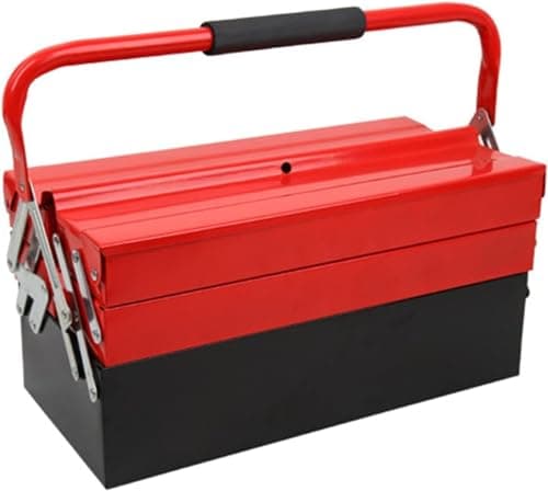 Image of HYGRAD® 3 Tier Tool Box Large Traditional Style Tool Storage Box Cantilever Tool Carry Case Box