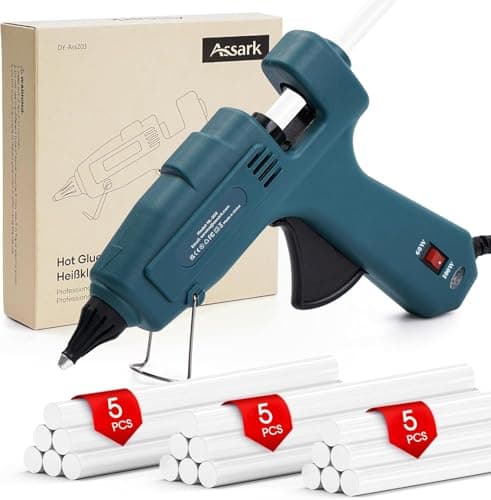 Image of Fireproof 60/100W Hot Glue Gun Full Size(Not Mini) with 15 Glue Sticks (0.43 X 7.87 inch), Fast Preheating Hot Melt for School Crafts DIY Arts and Quick Home Repairs