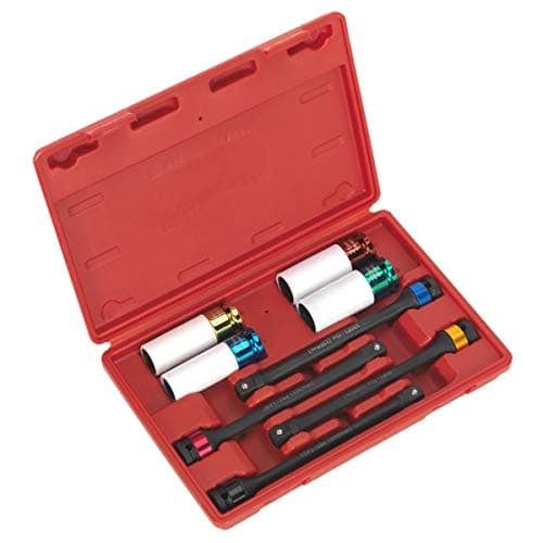 Image of Sealey Ak2243 Torque Stick and Aluminium Wheel Impact Socket Set 8Pc 1/2Sq Drive