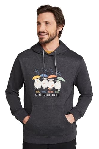 Image of Mountain Warehouse Great British Weather Graphic Mens Overhead Hoodie Charcoal 4XL