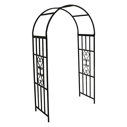 Image of Selections Metal Amalfi Garden Arch Arbour with Decorative Sides Ideal For Plant Support