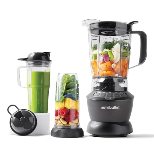 Image of nutribullet Hot & Cold Blender Combo - Charcoal Grey - 3 Pre-Programmed Smart Cycles & 2 Pulse & Extract Functions - Blend Fruit, Ice & Nuts - 1.8L Capacity - 1200W Base with 3 Cups & 2 Flip-Top Lids