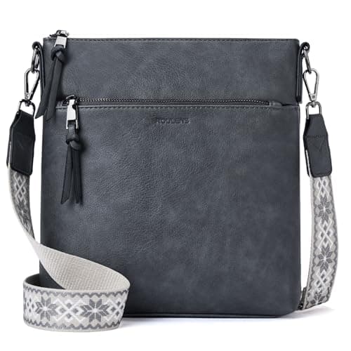 Image of Roulens Trendy Crossbody Bag for Women,Lightweight Medium Crossbody Purse Soft Leather Women's Shoulder Handbags with Adjustable Wide Strap