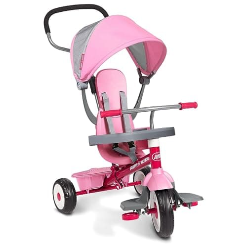 Image of Radio Flyer 4-in-1 Stroll 'N Trike, Pink Toddler Trike For 1-5 Years Old