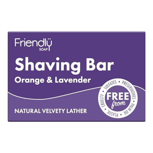 Image of Friendly Soap - Naked & Natural Orange & Lavender Shaving Bars (7 x 95g), Sensitive Skin Shaving Bar, Gentle, Plant-Based, Cruelty-Free, No Preservatives or Sulphates, Zero Waste Shaving Bar