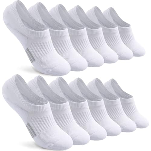 Image of Trainer Ankle Socks Womens, 6 Pairs Cushioned Running Sports Invisible No Show Socks Men, Athletic Low Cut Gym Socks for Ladies Girls