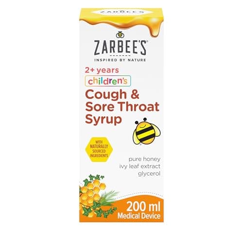 Image of Zarbee’s Children’s Cough & Sore Throat Syrup, 200ml, Relieves Any Cough