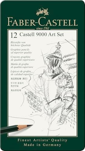 Image of Faber-Castell 9000 Art Set, 12 x Pencils in a Stylish Tin
