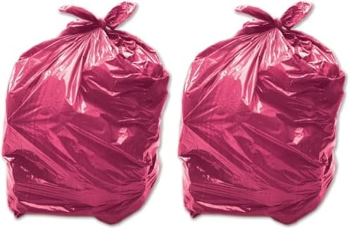 Image of 50 x Red 90L Medium-Duty (28 Micron / 112 Gauge) Alina Coloured Refuse Sack/Polythene Dustbin Liner/Plastic Bin Bag / 90 Litre Red Garbage Bag (Pack of 2)