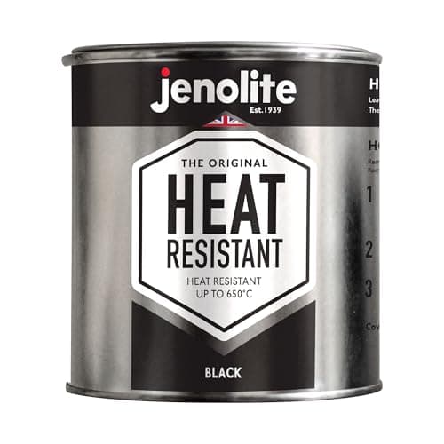 Image of JENOLITE Heat Resistant Matt Black Paint | 500ml | 650°C | Multi-Surface | Ideal for BBQ, Stoves, Chimineas, Fire Screens & Surrounds, Automotive