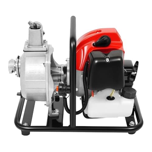 Image of Petrol Water Pump 43CC 2 Stroke 1.25KW Self Priming Gasoline Engine Powered Water Transfer Pump with Recoil Start for Garden Irrigation Pool Drainage Field Pumping
